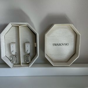 Swarovski Crystal MILLENIA Drop Pierced Earrings Octagon cut